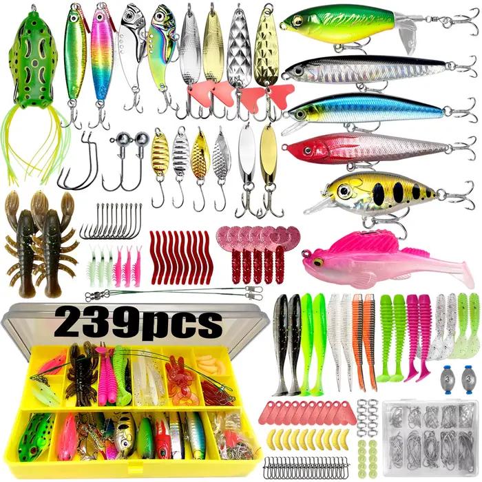 Kit de Leurres de Pêche 83/133/193/239/409 pièces pour Truite/Brochet/Perche - Ensemble Multicouches avec Équipement