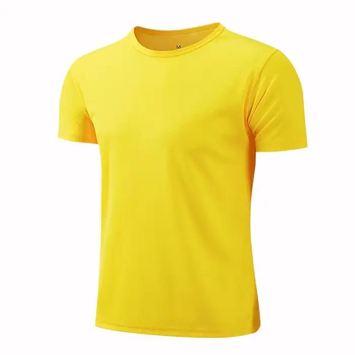 T-shirt de sport à col rond à séchage rapide pour homme, chemise de fitness, entraîneur de course, r