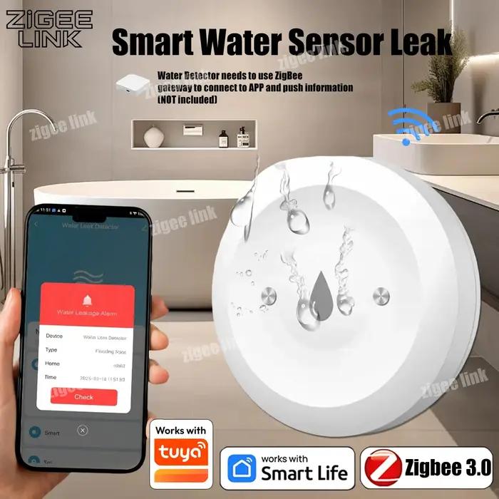 Capteur intelligent de fuite d'eau pour Tuya ZigBee 3.0, alarme de fuite d'eau, surveillance à dista