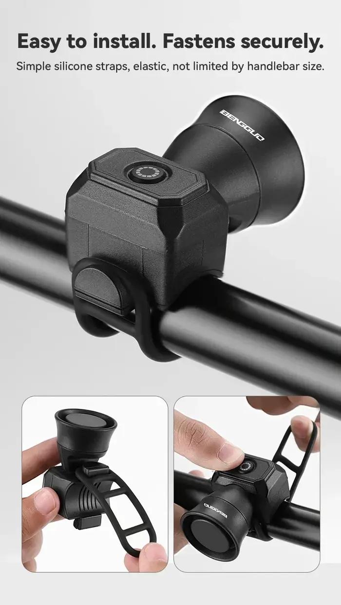 Klaxon de vélo de montagne avec batterie rechargeable USB étanche pour vélos et trottinettes pour enfants sécurité voyages urbains et randonnees