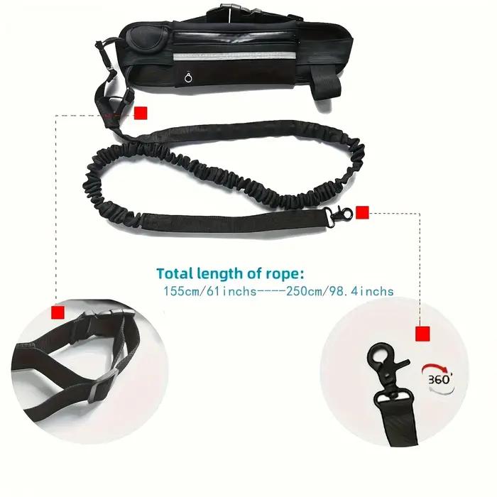Laisse réversible pour chien avec pochette zippée et poignées épaisses pour entraînement et promenade quotidienne