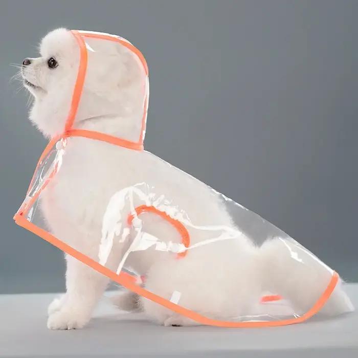 Chiens saute, imperméable transparent avec chapeau imperméable pour animaux de compagnie