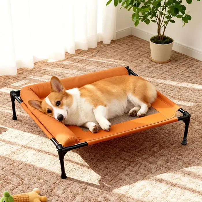 Lit pour chien polyvalent avec cadre métallique