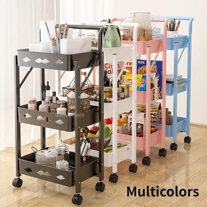Chariot pliant pour la maison, grand légumes et fruits, fournitures de snacks, étagère de cuisine, m