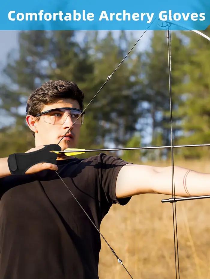 Gants de tir à l'arc pour chasseurs et débutants en polyester protection trois doigts pour adolescents et adultes occaions spéciales