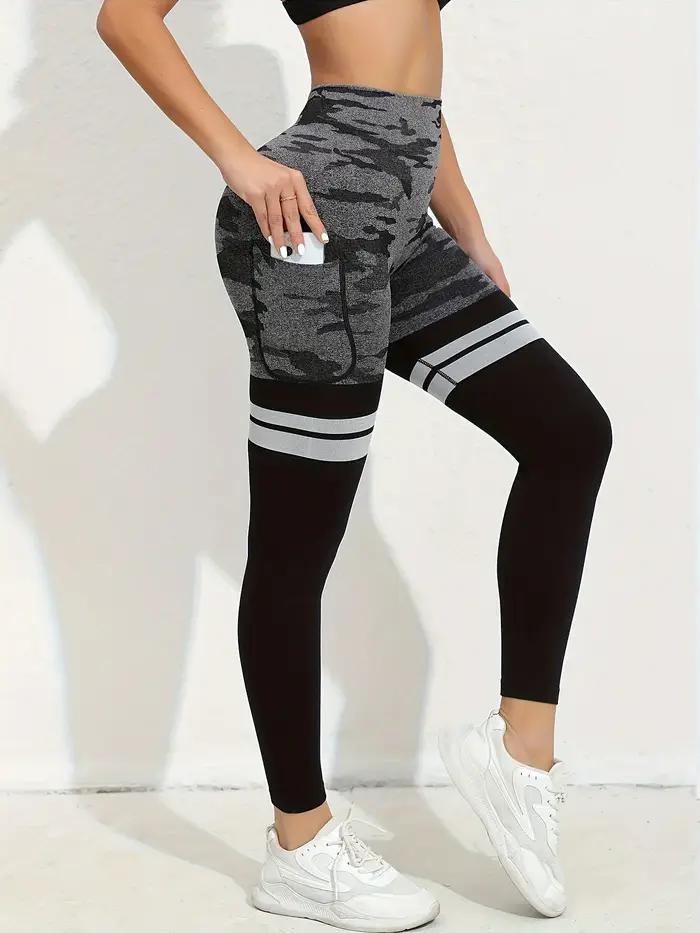 Leggings de levage de fesses rayés taille haute pour femmes – Pantalon serré de yoga sans couture pour entraînement