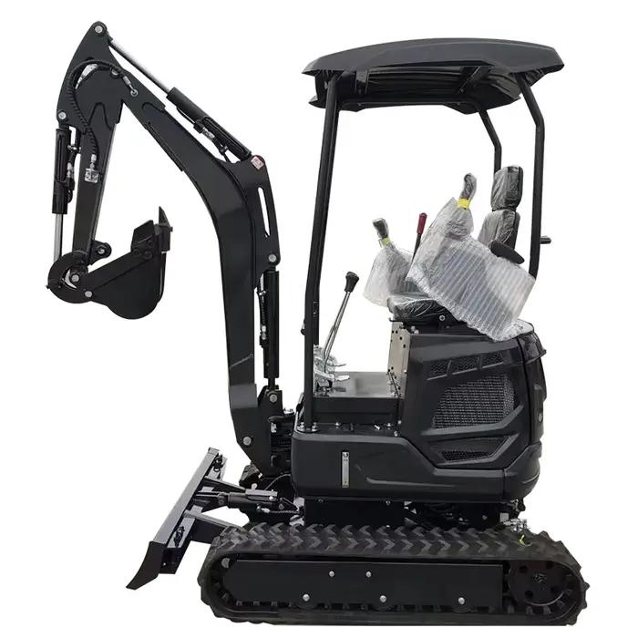 Mini-excavatrice hydraulique de 1,8 tonne, équipement de construction pour les travaux de construction et d'aménagement paysager.