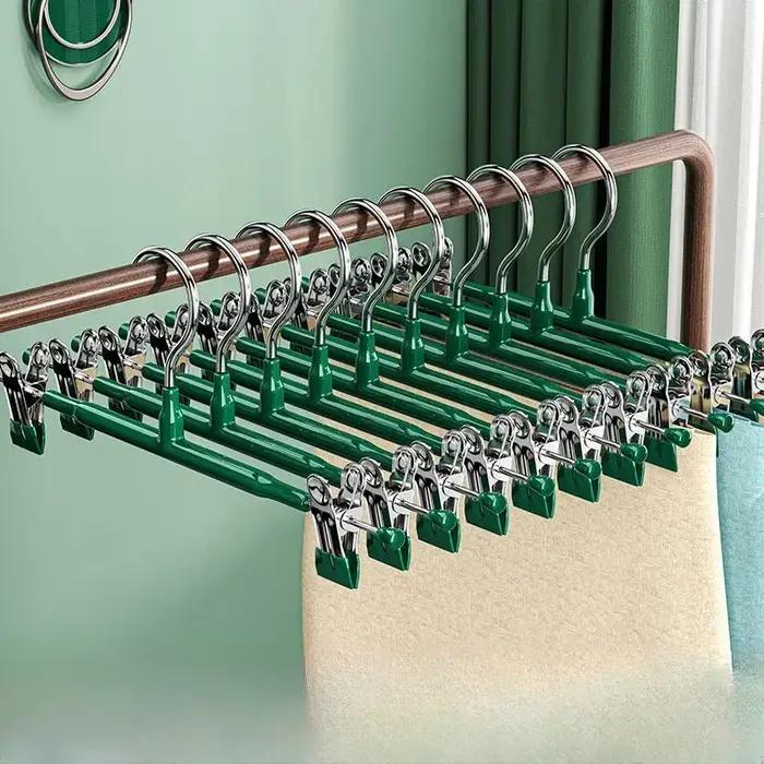 20/10/5 pièces Cintres en acier inoxydable avec pinces pour pantalons