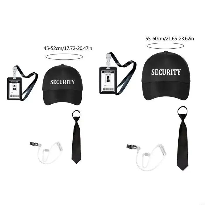 Costume cosplay garde sécurité, y compris l'écouteur verres noirs cravate cou