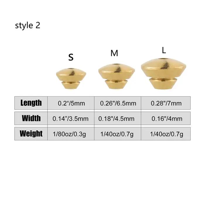 20/50pcs laiton pêche Spinner perle leurre faisant eau douce doré plate-forme Spinnerbait en ligne S