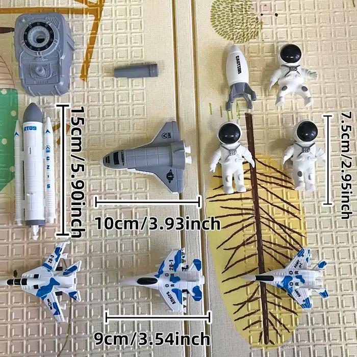 Jouets de vaisseaux spatiaux en plastique pour enfants 3-6 ans occassions spéciales avion de chasse station spatiale fusée navette spatial imaginative et éducative