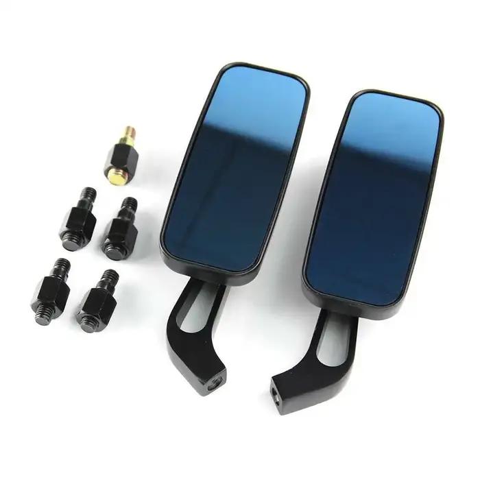Rétroviseurs de moto rectangulaires noirs pour Harley Cruiser Bobber Chopper Softail Sportster