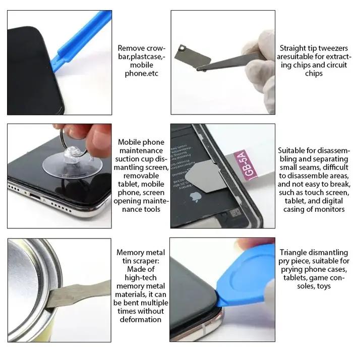 Kit de réparation de démontage de combinaison d'ouverture d'écran de téléphone portable 14/20/23 en