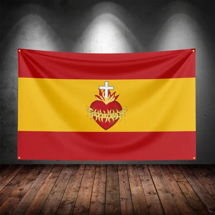 Drapeau espagnol Communauté de Madrid Répice Extremadura La Région Navarre du Rioja de la Communauté Valencienne de Murcia Coeur Sacré