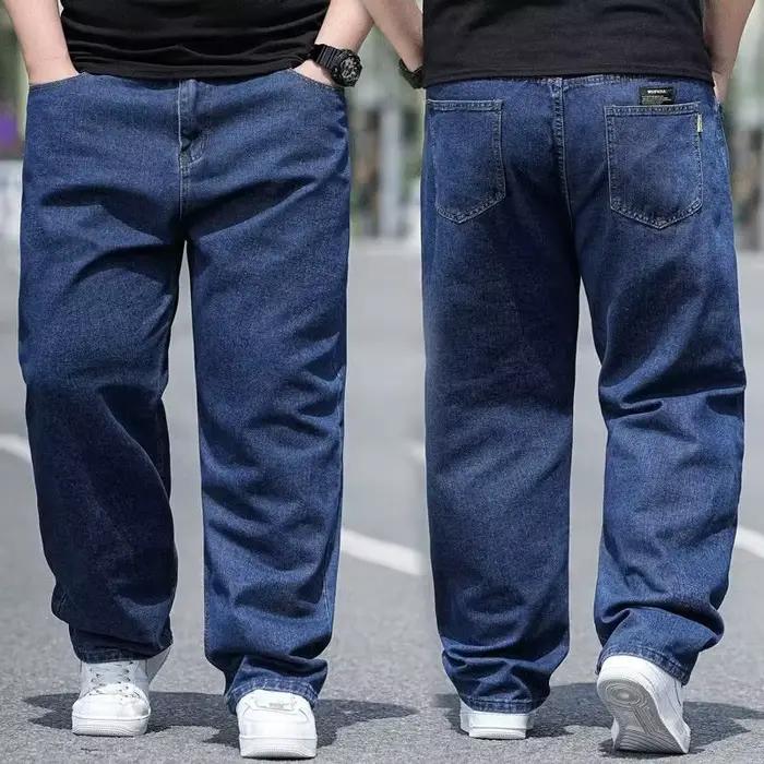 Jean surdimensionné pour homme, pantalon en Denim, grande taille, Baggy Y2k, Cargo noir, jambes larg