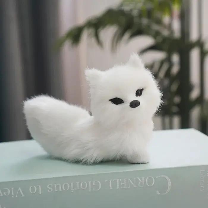Mini Peluche Douce Accroupie en Fausse Fourrure - Décoration Maison et Cadeau Idéal Occasions Spéciales