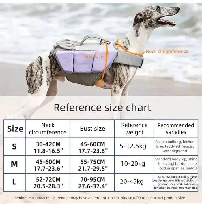 Gilet de sauvetage pour chien avec bandes réfléchissantes
