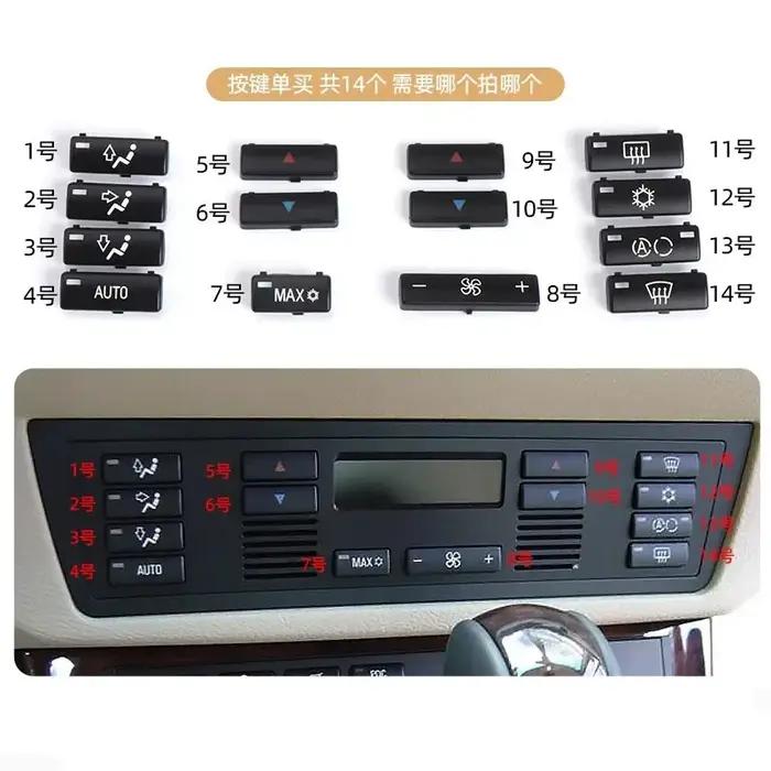 Pour BMW E39 E53 Console centrale de voiture climat A/C panneau de commande boutons de commutation c