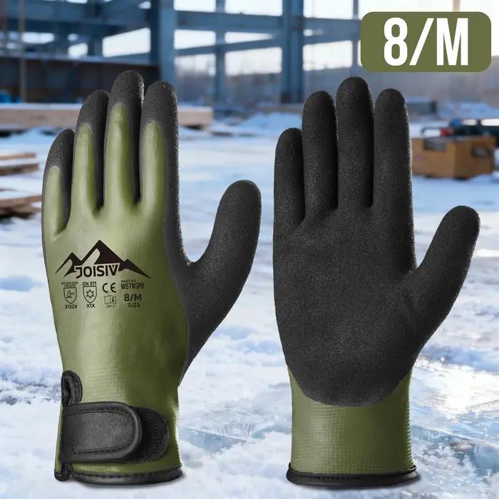 1 paire de gants de travail d'hiver avec revêtement thermique en Latex ou activités de plein air comme le jardinage
