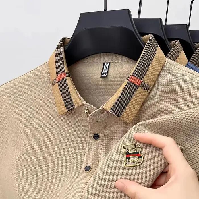 Polo à manches courtes avec logo de marque de luxe pour hommes