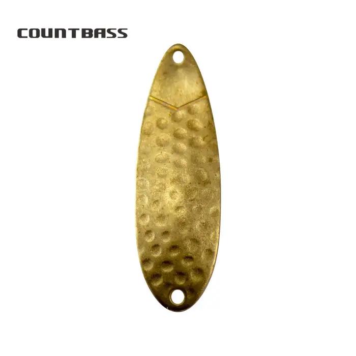 COUNTBASS-Cuillère de pêche en laiton, leurres blancs martelés, bar, brochet, truite, stade, 50 pièc