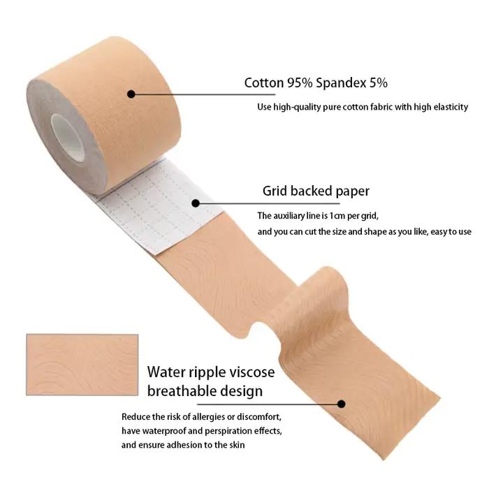 Bande de kinésiologie pour athlètes thérapeutiques, sans latex, élastique, résistant à l'eau, bande de kinésiologie cinétique pour la douleur au genou, les muscles des épaules