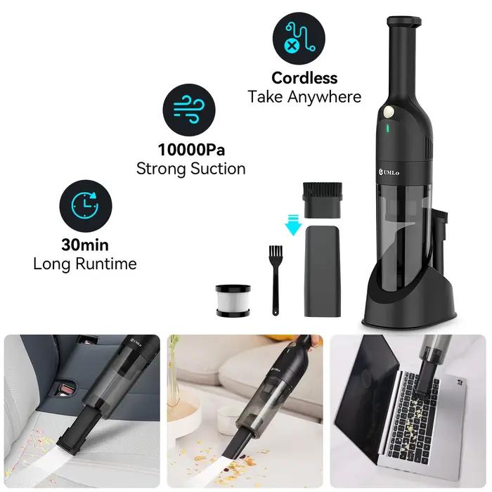 UMLo Petit aspirateur à main, aspirateur de voiture rechargeable avec 30 minutes d'autonomie, aspira