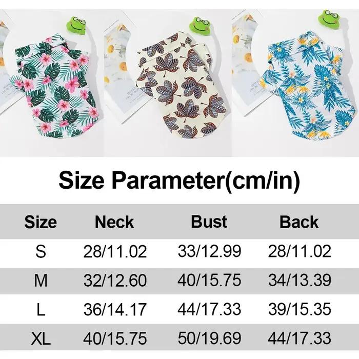 Chemises de Style hawaïen pour chiens de petite et moyenne taille