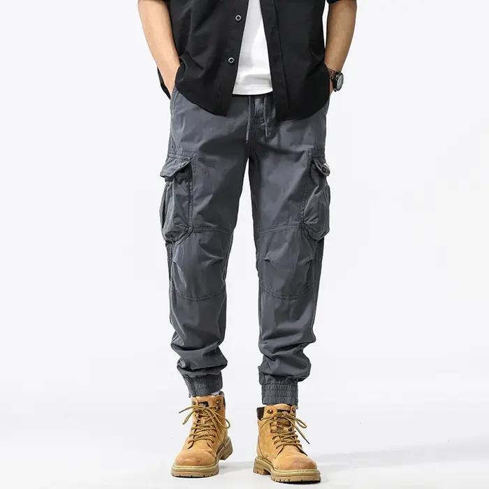 Pantalon cargo oversize homme HIQOR coton baggy travail loose outdoor Y2K casual quatre saisons polyvalent pour hommes travaillant en extérieur ou amateurs de mode