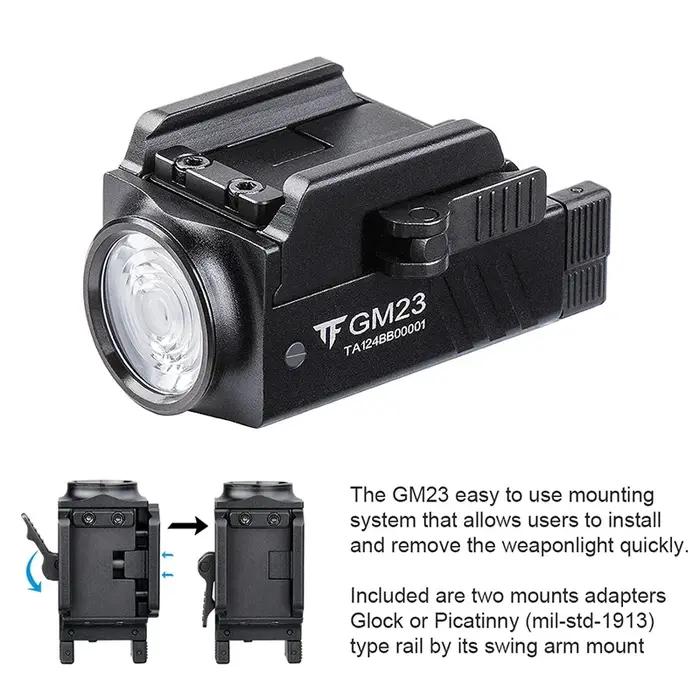 Trustfire GM23 lampes de poche tactiques Led 800 Lumen monté sur Rail à dégagement rapide USB lumièr