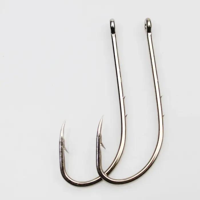 50pcs hameçon de pêche à tige longue 1 # -12 # Boîte de matériel de pêche avec appâts étroits, en