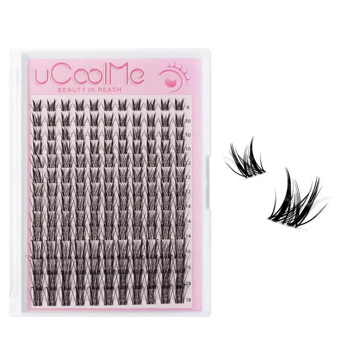 UCoolMe cils Aphrodite 154 pièces Kit de grappes avec dissolvant de liaison et de joint longue durée imperméable vaporeu
