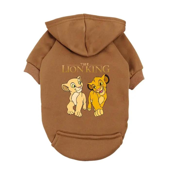 Sweat à capuche pour chien Roi Lion - Pull mignon pour chiot Simba Nala pour chiens de petite taille - Tenue de vêtements pour animaux de compagnie en polaire bleue