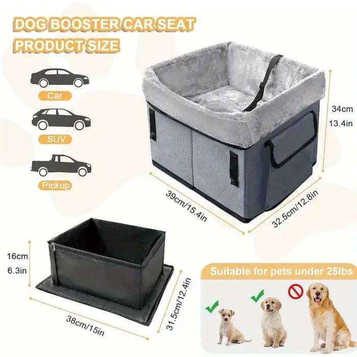 Siège portable augmentant la hauteur du chien – adapté aux sièges d'auto robustes pour petits chiens pesant pas de plus de 20 livres