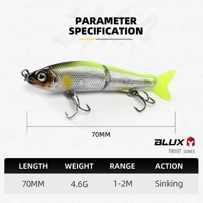BLUX JACK CLAW 70S Joint Swimbait 70mm 4.6g coulant vairon Wobbler leurre de pêche appât dur artific