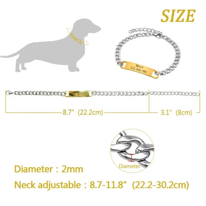 Collier personnalisé Didog pour chats et petits chiens sécurité anti-perte nombril identification chihuahua yorkshire elegant-decoration-matel-brillant-colours-safety-chiots-identification-unique-gift