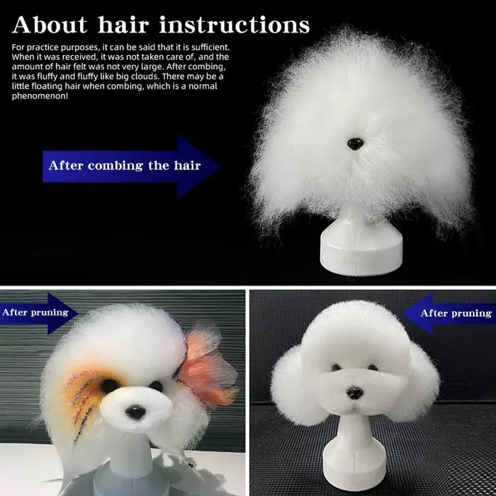 Tête de chien simulée en peluche pour la formation en toilettage