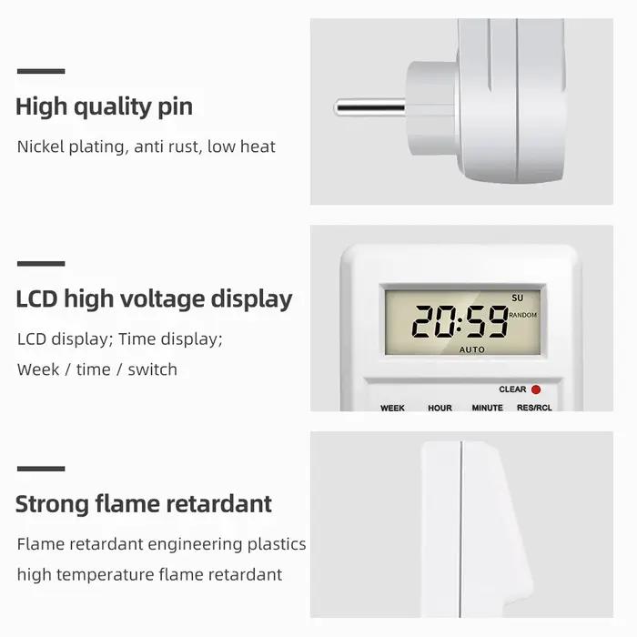 Minuterie numérique Programmable TM03, 24 h, minuterie de cuisine, prise ue UK AU US BR FR IT