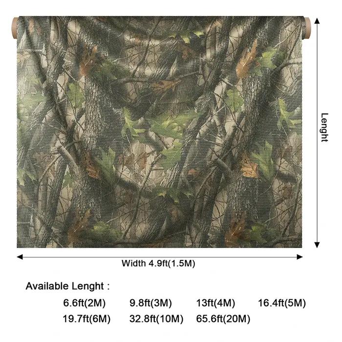 CamSolomon-Filet de camouflage pour la chasse, 1.5x2, 3, 4, 5, 6, 8, 12, store au sol W 59, bord de l'aman Mossy Oak Country