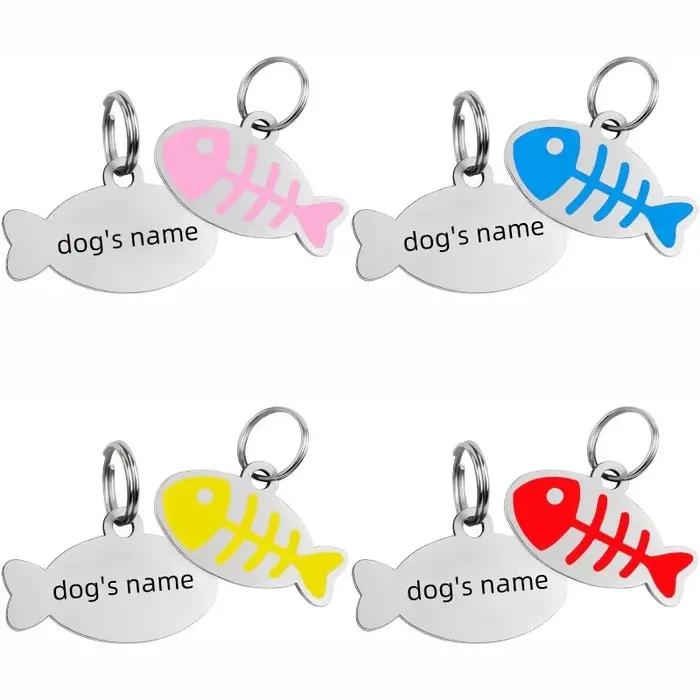 Plaque d'identification personnalisée pour animaux de compagnie avec gravure gratuite