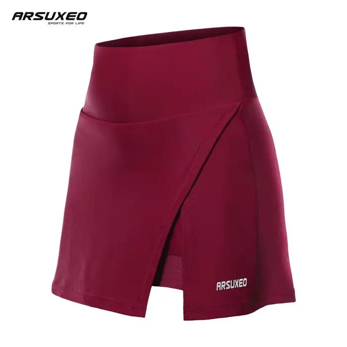 ARSUXEO-Short de cyclisme décontracté avec poches rembourrées pour femme, jupe-culotte pour le tenni