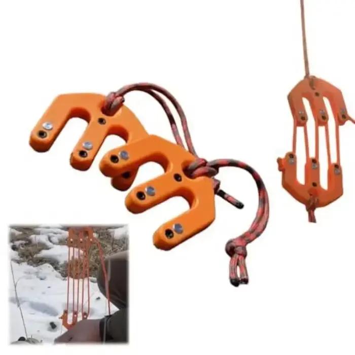 Système de palans et de poulies pour levage, équipement de chasse, outils de transport robustes pour le camping en extérieur