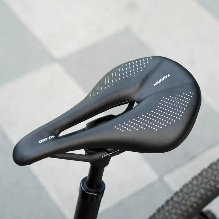 TOSEEK selle entièrement en carbone vtt/route 143/155MM selle de vélo Super léger en cuir coussins e