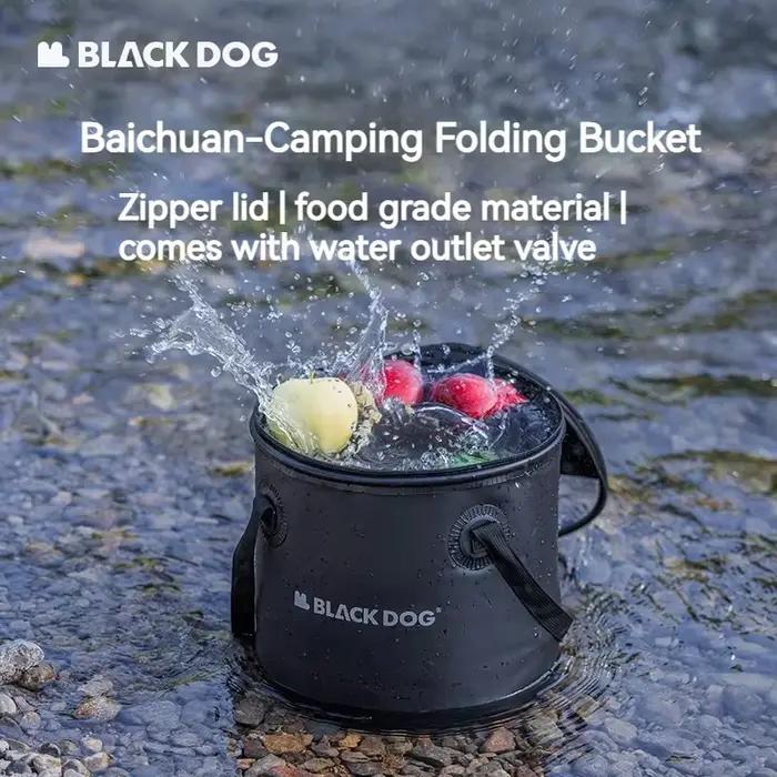 Blackdog seau rond d'eau pliant avec sortie de couvercle 20L Camping pêche sac de pique-nique en plein air boîte de rangement évier Portable