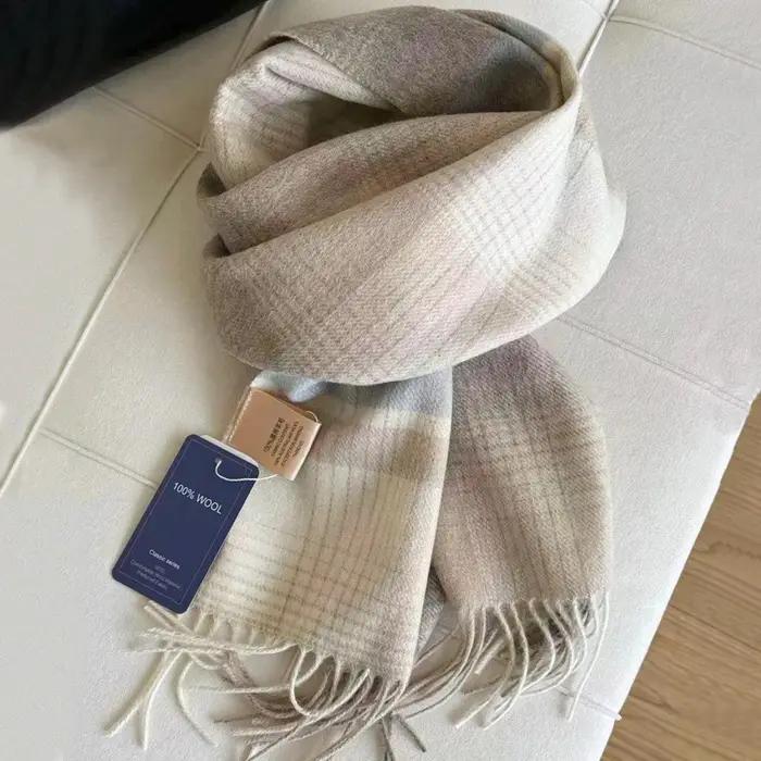 100% laine hiver écharpe pour femmes longues chaudes cachemire foulards Hijab solide dame châle enveloppement femme Pash