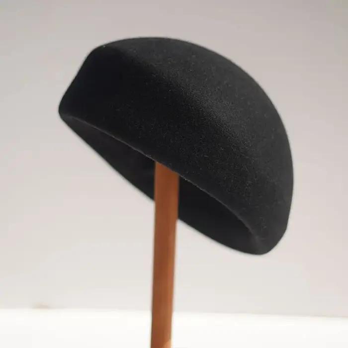 Béret en feutre de laine de style français pour femmes, chapeaux formels, pilulier, Derby, uni, fête