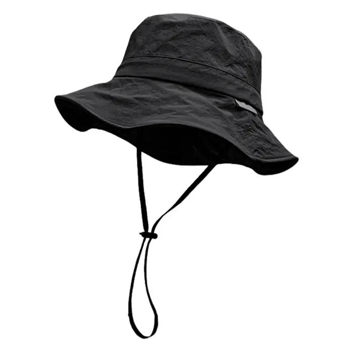 Chapeau de pêcheur pour femme protection UV polyester ajustable respirant large bord adapté randonnée pêche voyage