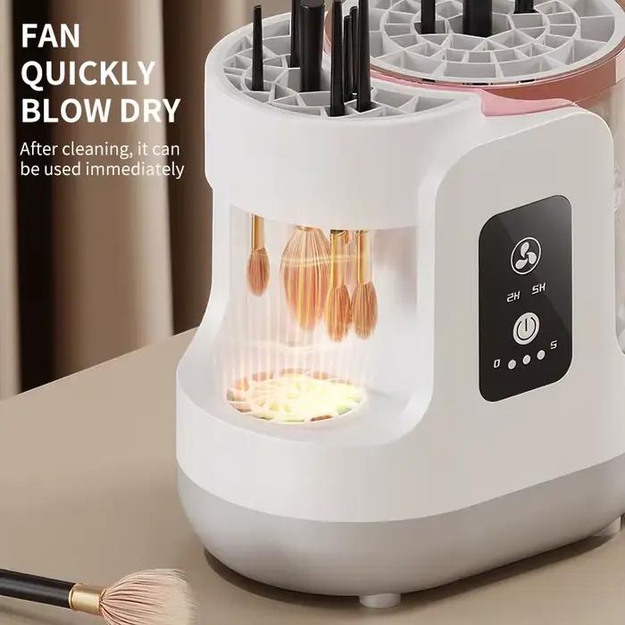 Machine de nettoyage de pinceaux de maquillage électrique 3 en 1, sécheuse de pinceaux de maquillage