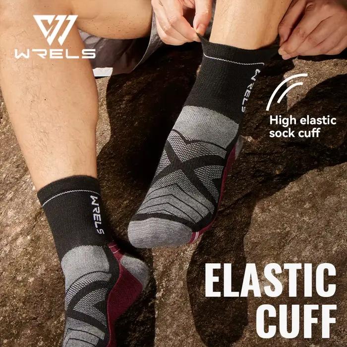 Chaussettes laine mérinos WRELS thermiques hiver épaisses randonnée élastiques absorption humidité