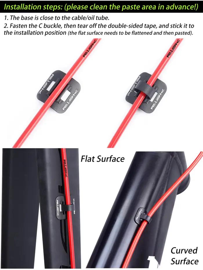 RISK Fixe-câbles de vélo en forme de C pour tube de frein et de transmission, pince de fixation pour